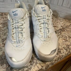Nike White and Light Blue Women’s Athletic Shoes
